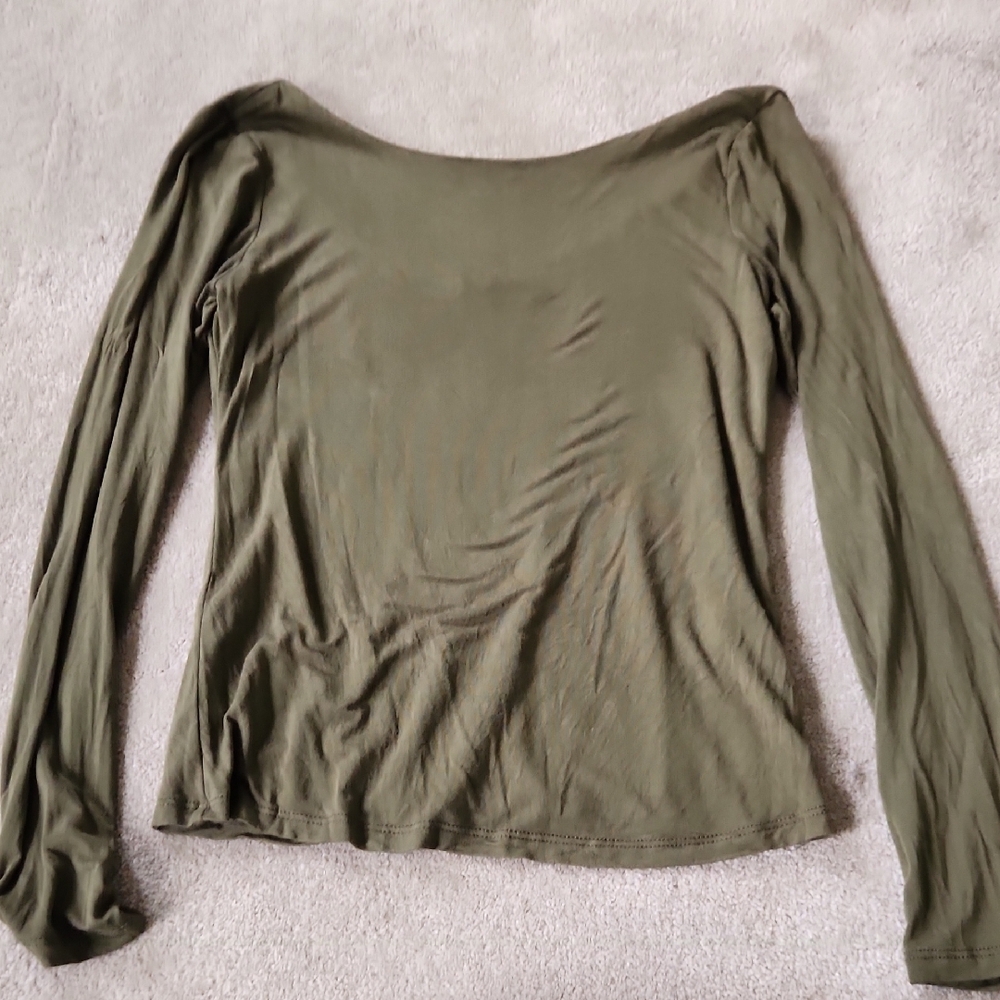 Olive Green Women's Long Sleeve Top